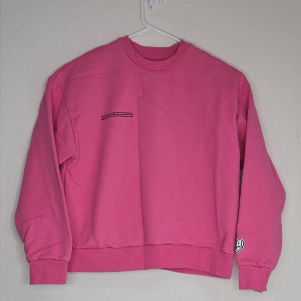 Pangaia 365 Lightweight Recycled Cotton Sweatshirt Flamingo Pink Size L Womens